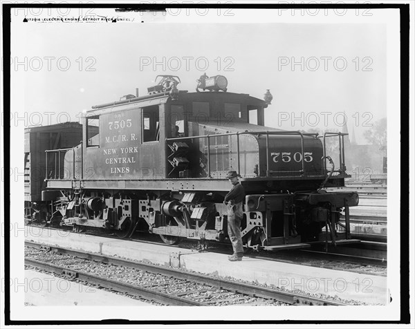 Electric engine, Detroit River tunnel, c.between 1910 and 1920. Creator: Unknown.