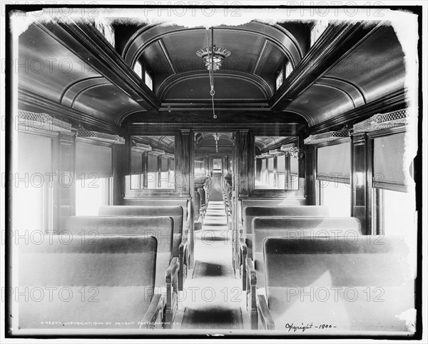 Car interiors, Chicago and Alton Railroad, c1900. Creator: Unknown.