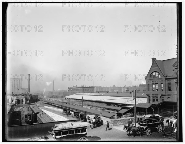 C. & N.W. (Chicago and North Western) Railway Station, Chicago, Ill., between 1880 and 1899. Creator: Unknown.