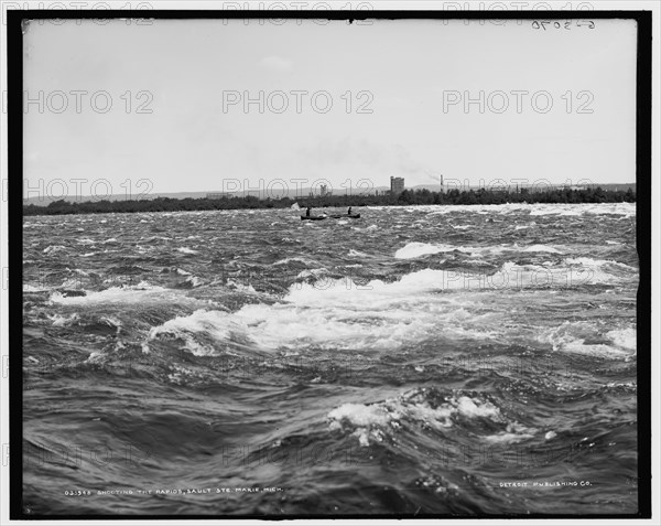 Shooting the rapids, Sault Saint Marie, Mich., (1905?). Creator: Unknown.