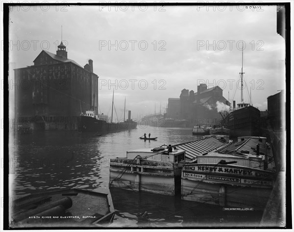 River and elevators, Buffalo, c1900. Creator: Unknown.