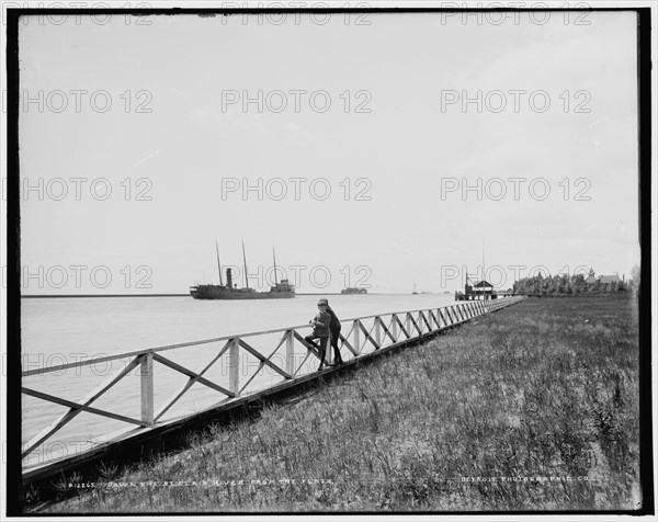 Down the St. Clair River from the Flats, between 1890 and 1901. Creator: Unknown.