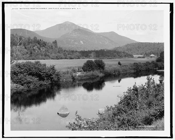 Whiteface Mountain from the Ausable, Lake Placid, Adirondack Mts., N.Y., c1909. Creator: Unknown.