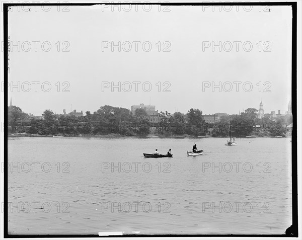 River front from West Springfield, Springfield, Mass., between 1900 and 1910. Creator: Unknown.