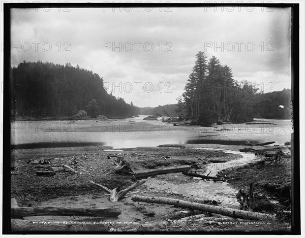 River below falls, Quinnesec [sic] Falls, Mich., between 1880 and 1899. Creator: Unknown.