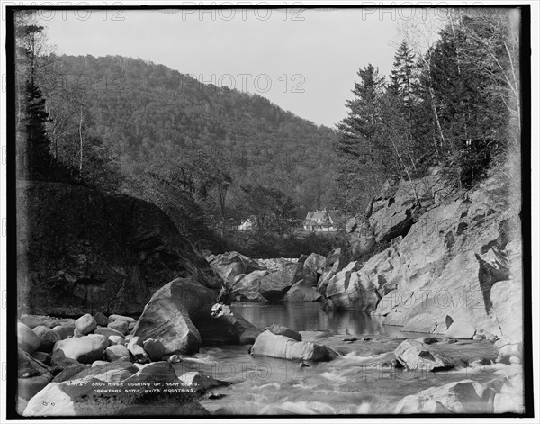 Saco River looking up near Bemis, Crawford Notch, White Mountains, c1900. Creator: Unknown.