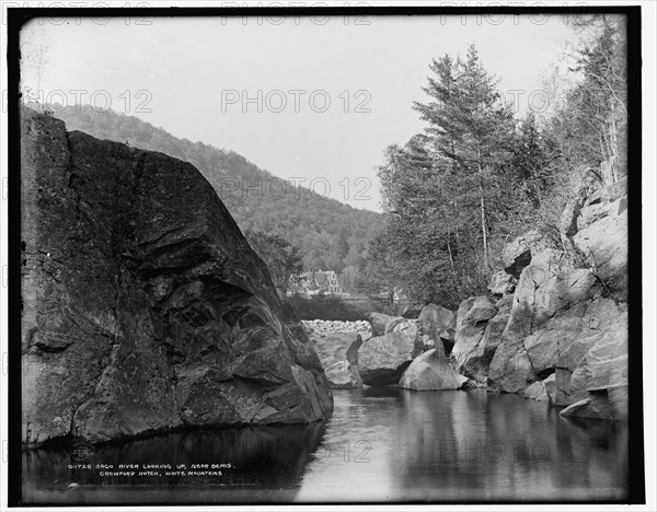 Saco River looking up near Bemis, Crawford Notch, White Mountains, c1900. Creator: Unknown.