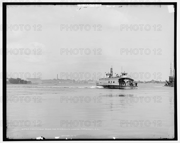 Piscatacqua [sic] River and rivermouth landing, Portsmouth, N.H., between 1900 and 1906. Creator: Unknown.