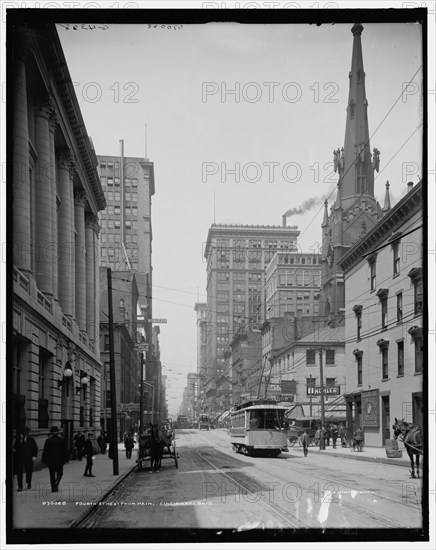 Fourth St. Street, west from Main Street, Cincinnati, Ohio, c1907. Creator: Unknown.