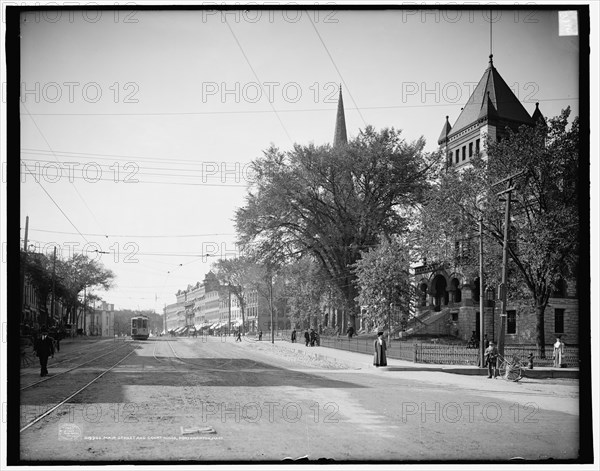 Main Street and Court House, Northampton, Mass., c1907. Creator: Unknown.