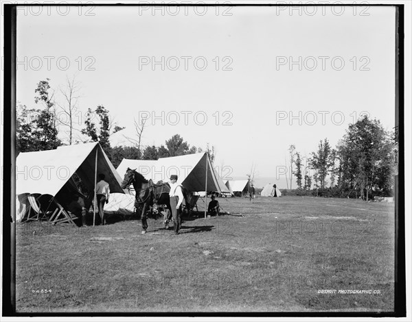 Fort Sheridan, camp ground by the lake, between 1880 and 1899. Creator: Unknown.