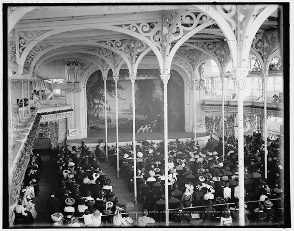 During a performance at Hammerstein's Paradise Gardens, New York, between 1900 and 1906. Creator: Unknown.