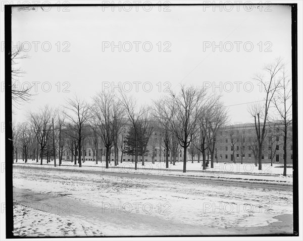 University of Michigan campus from State Street, between 1890 and 1901. Creator: Unknown.