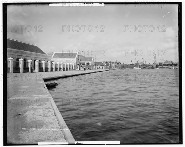 Inner canal and basin, Curacao, W.I., between 1890 and 1901. Creator: Unknown.