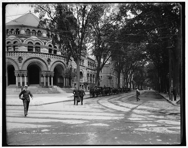 College Street and Osborn Hall, Yale College, between 1900 and 1906. Creator: Unknown.