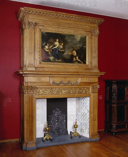 Chimney piece with representation of Odysseus and Nausicaa, 1639. Creator: Philips Vinckboons II.