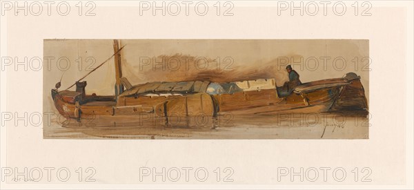 Barge with skipper, 1832-1880.  Creator: Jan Weissenbruch.