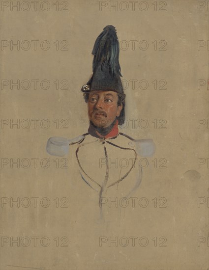 Portrait study of Captain T.S. Nabal, 1819-1860.  Creator: Nicolaas Pieneman.