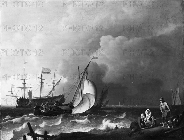 Rough Sea, 1692. Creator: Ludolf Bakhuizen.