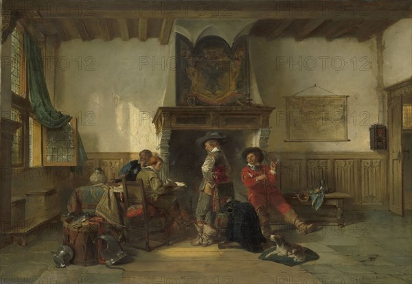 Soldiers in a Guardsroom, 1865-1867. Creator: Herman Frederik Carel Ten Kate.