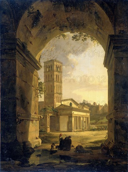 San Giorgio in Velabro in Rome, 1820. Creator: Antonie Sminck Pitloo.