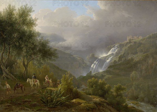 The Cascades at Tivoli, with a Storm Approaching, 1824. Creator: Abraham Teerlink.