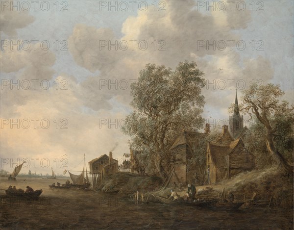 View of a Town on a River, 1645. Creator: Jan van Goyen.