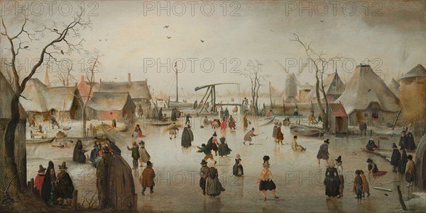 Ice-Skating in a Village, c.1610. Creator: Hendrick Avercamp.