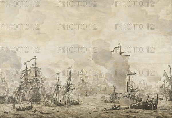 Episode from the Battle between the Dutch and Swedish Fleets in the Sound, 8 Nov 1658, 1658-1693. Creator: Willem van de Velde I.