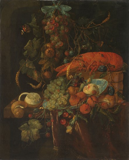 Still Life with Fruit and a Lobster, 1640-1700. Creator: Unknown.