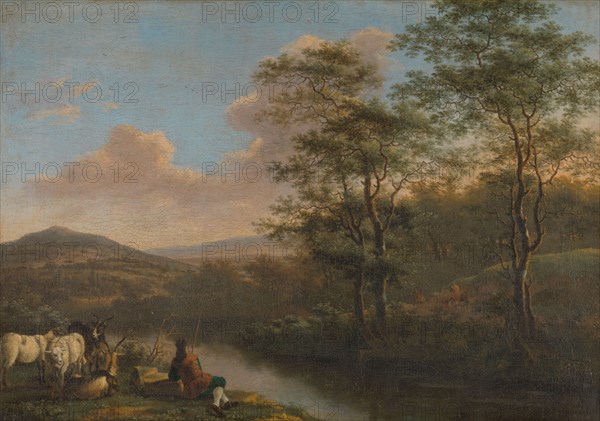 Italian Landscape with Resting Herdman, 1650-1692. Creator: Willem de Heusch.