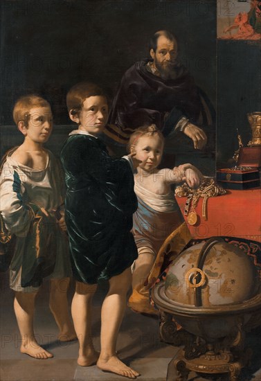 Portrait of Three Children and a Man, 1622. Creator: Thomas de Keyser.