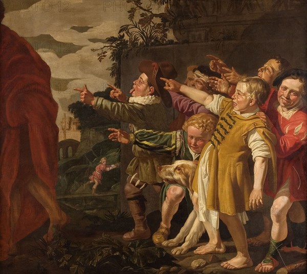 Elisha Mocked by the Little Children, c.1625-c.1630. Creator: Roeloff van Zijl.