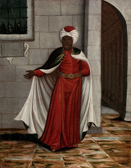 The Kislar Aghassi, Chief of the Black Eunuchs of the Sultan, 1700-1737. Creator: Workshop of Jean Baptiste Vanmour.