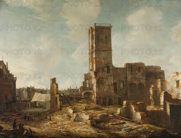 The Ruins of the Old Town Hall of Amsterdam after the Fire of 7 July 1652, 1652-1666. Creator: Jan Abrahamsz Beerstraten.