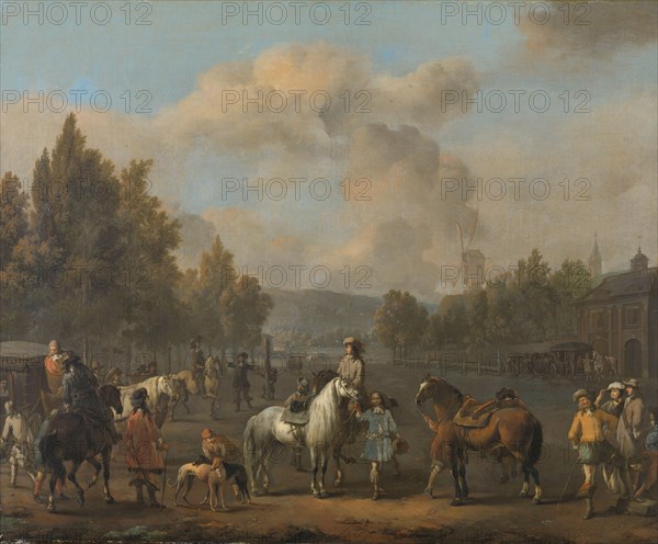 The Riding School, 1650-1674. Creator: Johannes Lingelbach.