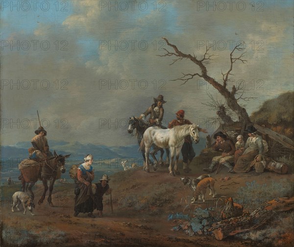 Country Road with Hunter and Peasants, 1650-1674. Creator: Johannes Lingelbach.