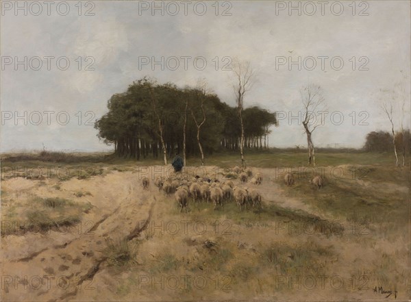 On the Heath near Laren, 1887. Creator: Anton Mauve.