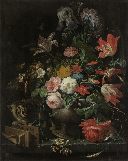 The Overturned Bouquet, 1660-1679. Creator: Abraham Mignon.
