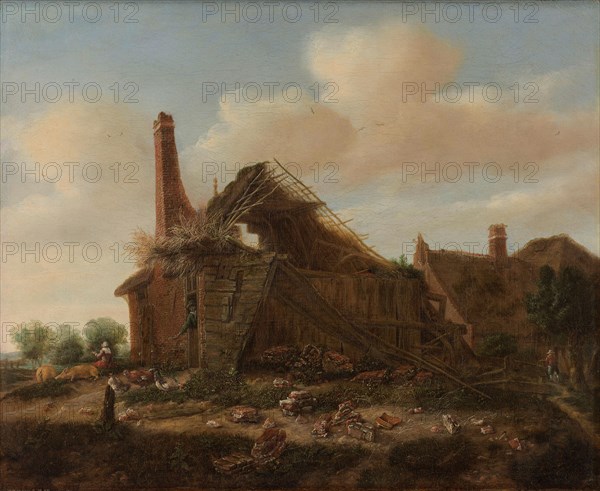 Farmhouse in ruins, 1650-1700. Creator: Emanuel Murant.