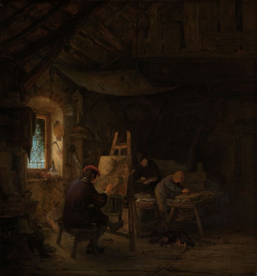 The Painter's Studio, c.1647-c.1650. Creator: Adriaen van Ostade.