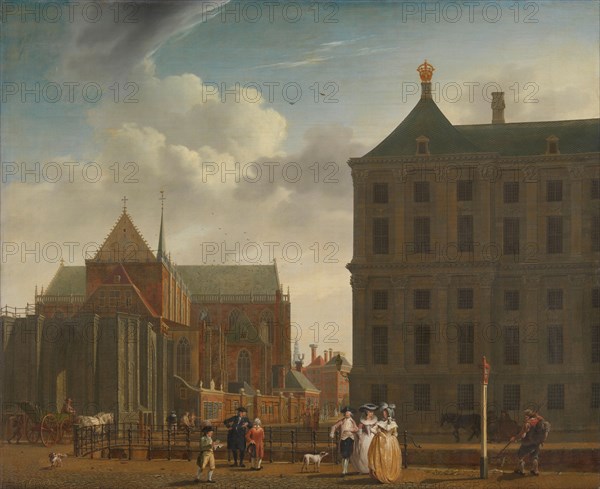 The Nieuwe Kerk and the Town Hall on the Dam in Amsterdam, c.1780-c.1790. Creator: Isaak Ouwater.