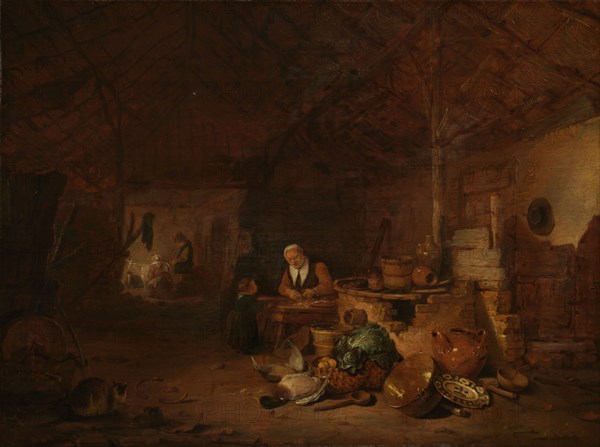 Interior of a barn, 1646. Creator: Egbert van der Poel.