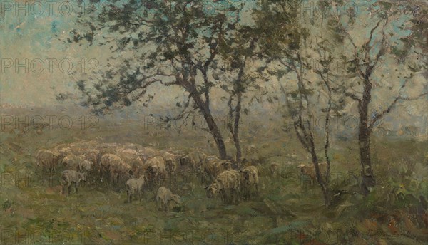 A Flock of Sheep, c.1880-c.1897. Creator: William Charles Estall.