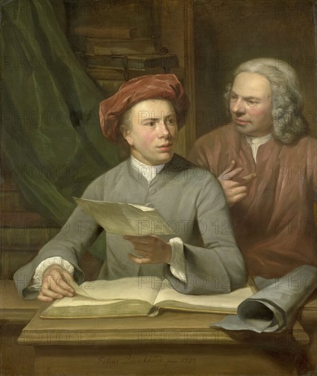 Self Portrait. Standing beside the Artist is his Father and Teacher Jan Maurits Quinkhard..., 1757. Creator: Julius Quinkhard.