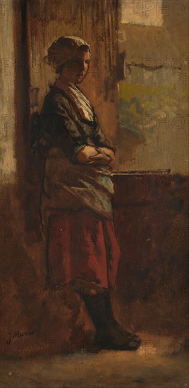 Girl at a doorway, 1870-1899. Creator: Jacob Henricus Maris.