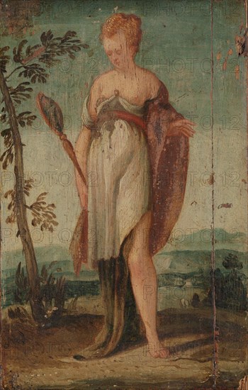 Woman with Mirror, 1540-1570. Creator: Circle of Lambert Sustris.