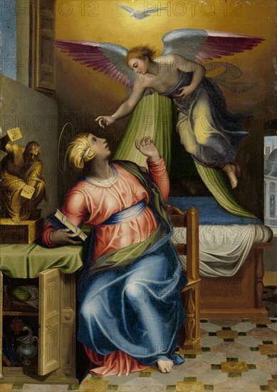 Annunciation to the Virgin, 1550-1570. Creator: Circle of Marcello Venusti.