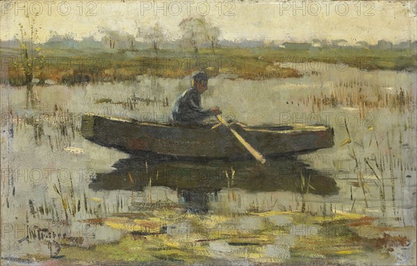 Man in a rowing boat, 1880-1926.  Creator: Hermanus Gerhardus Wolbers.