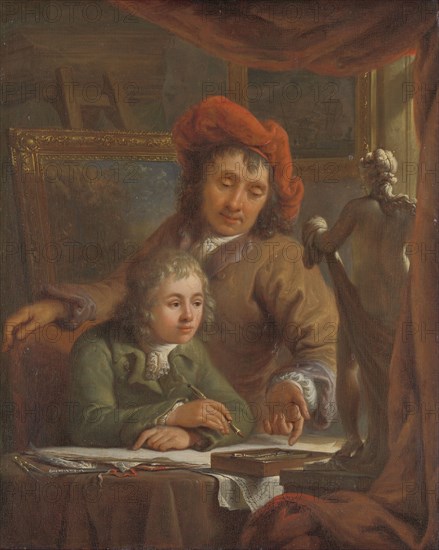 The Drawing Lesson, c.1790-c.1809. Creator: Abraham van Strij.